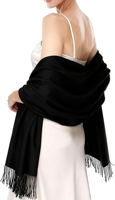 EASE LEAP Pashmina Regalo Boda Invitados Bufanda De Invierno Para Mujer Chal Fiesta Suave Grueso para Mujeres Estolas 200X70cm — Ropa Navidad