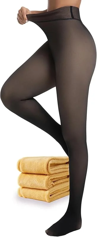 HOWIN Medias Termicas Mujer Invierno Pantis Polares Gruesas Efecto Piel — Ropa Navidad