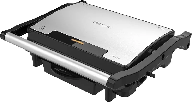 Visita la tienda de Cecotec Cecotec Parrilla Eléctrica Plancha y Sandwichera Rock'nGrill Rapid. 1500W, Superficie 24, 5 x 17, 3cm, Revestimiento RockStone, Placa Superior Adaptable, Bandeja Recogegrasas — Vino y mesa festiva