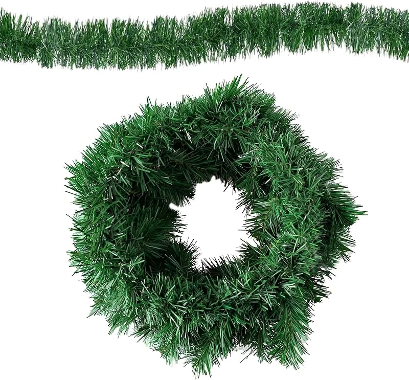 SUBRINGE Guirnalda Navidad 10 Metros, Guirnalda de Pino Artificial Verde para Interior y Exterior - Decoración Navideña para Árbol de Navidad, Escaleras, Puerta, Ventana, Chimenea, Balcón — Decoracion Navidad