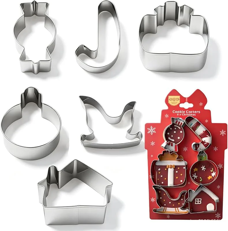 Copbopwn Cortador de galletas de Navidad, 6 unidades, acero inoxidable, regalo — Hogar y cocina