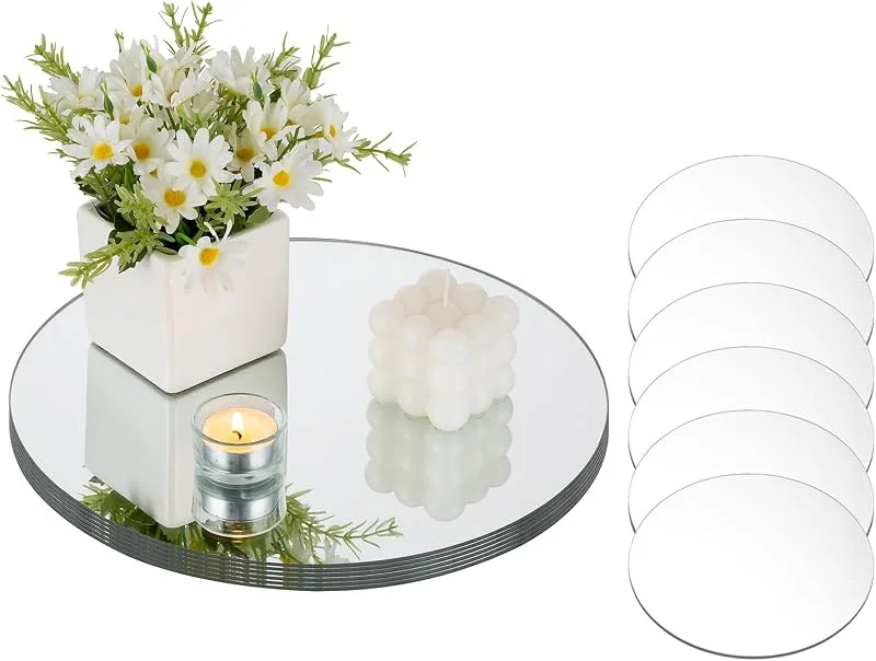Visita la tienda de Nuptio NUPTIO Redonda Espejo Vela Platos: 12 Piezas Centros de Mesa Boda 30cm Portavelas Velas de Pilar Bandeja con Espejo 2mm Plato Redondo Velas Espejos Ceremonia DIY Craft Proyecto Decoración Mesa — Cena a la luz de velas
