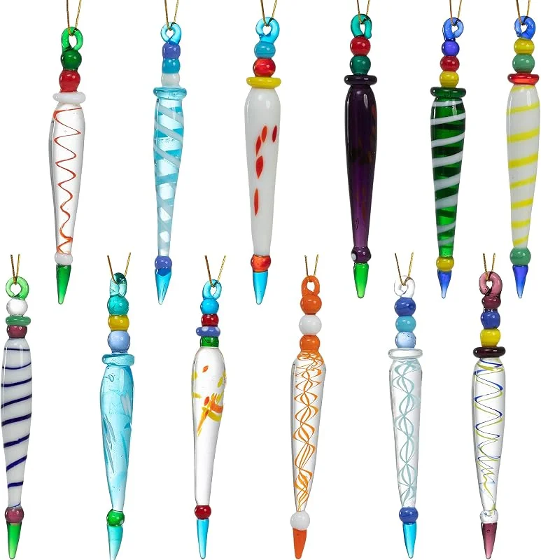 Visita la tienda de JOYIN JOYIN - 12 Adornos navideños de Cristal con Forma de carámbano, 12 diseños Diferentes, para árbol de Navidad, de 8, 9 a 9, 4 cm — Decoracion Navidad