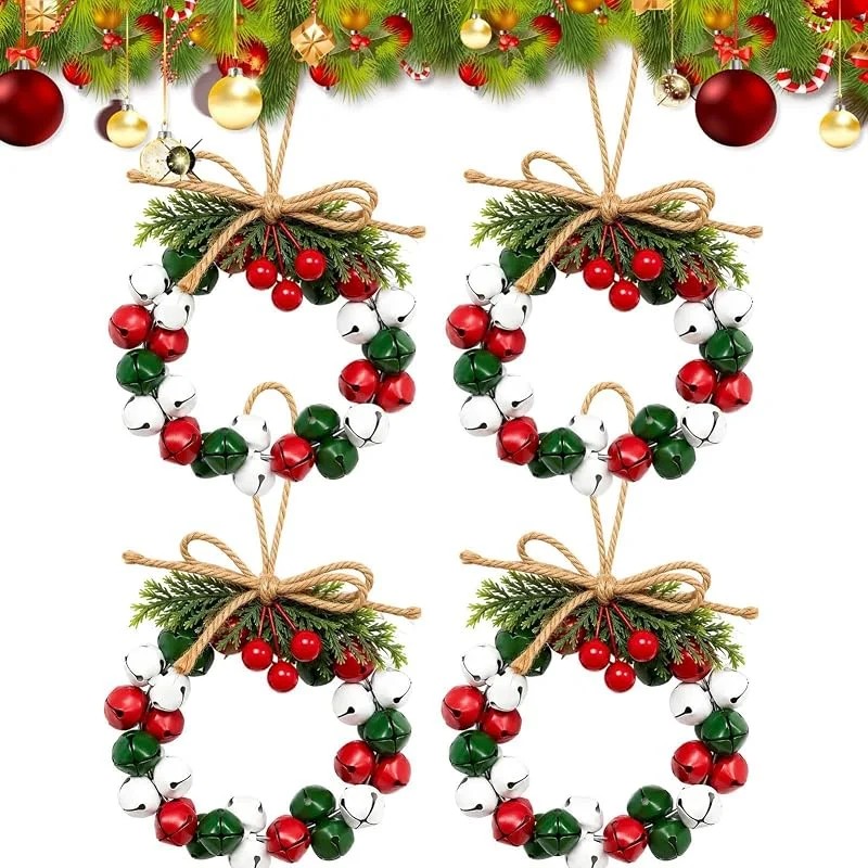 Generisch Corona de Navidad Con Campanas - Bayas Rojas Para Decoración De Puerta — Decoracion Navidad