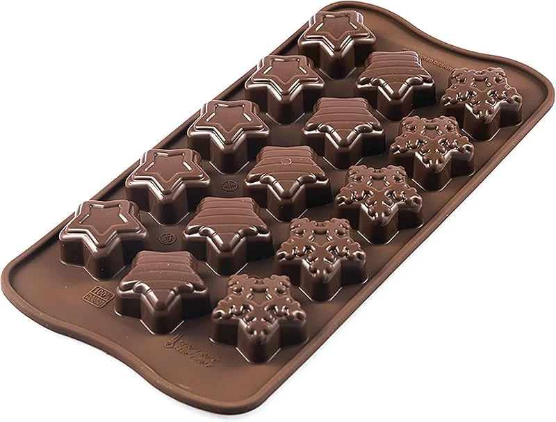 Visita la tienda de silikomart Silikomart 8051085285242 Molde de silicona Choco Star, marrón — Hogar y cocina